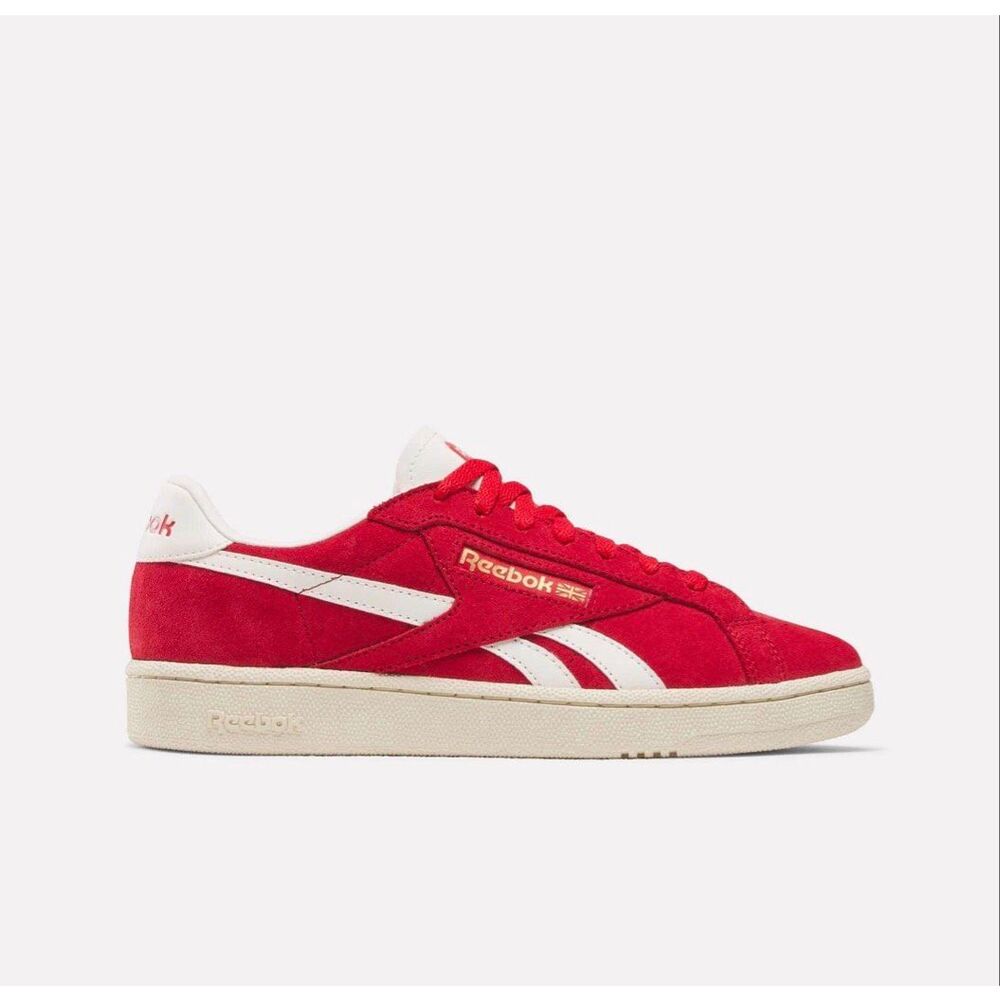 Reebok Club C Grounds UK Retro Suede Sneakers Red Size 8.5 Men / 10 Women NIB - Picture 2 of 11
